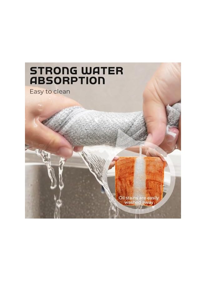 promass Dishwashing Rags, 5pcs Multipurpose Wire Dishwashing Rags for Wet and Dry, Sponge Clean Tool for Home Kitchen - Image 3