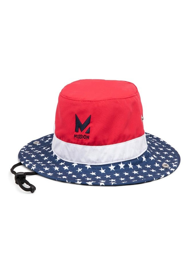 MISSION Cooling UPF Bucket Hat - Unisex Sun Hat for Hiking, Golfing & Fishing - Sweat & Water Activated Technology (Stars & Stripes), Stars & Stripes, One size - Image 1