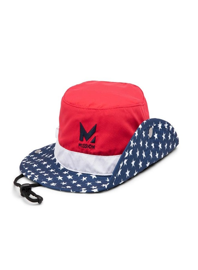 MISSION Cooling UPF Bucket Hat - Unisex Sun Hat for Hiking, Golfing & Fishing - Sweat & Water Activated Technology (Stars & Stripes), Stars & Stripes, One size - Image 3
