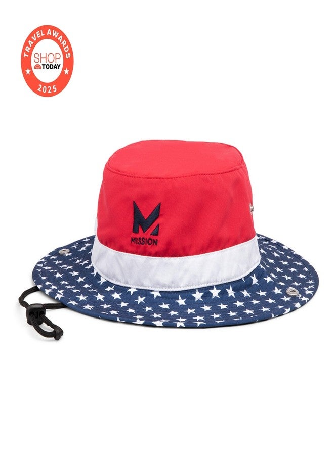 MISSION Cooling UPF Bucket Hat - Unisex Sun Hat for Hiking, Golfing & Fishing - Sweat & Water Activated Technology (Stars & Stripes), Stars & Stripes, One size - Image 2