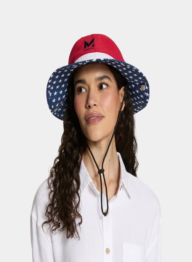 MISSION Cooling UPF Bucket Hat - Unisex Sun Hat for Hiking, Golfing & Fishing - Sweat & Water Activated Technology (Stars & Stripes), Stars & Stripes, One size - Image 5