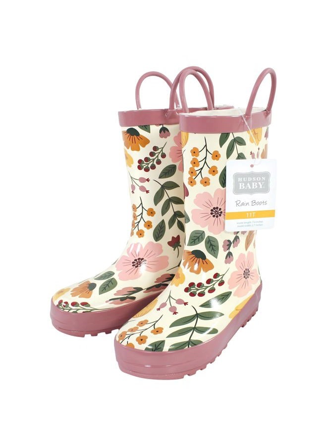 hudson baby Kids Rain Boots, Fall Botanical, 10 US Unisex Toddler - Image 2