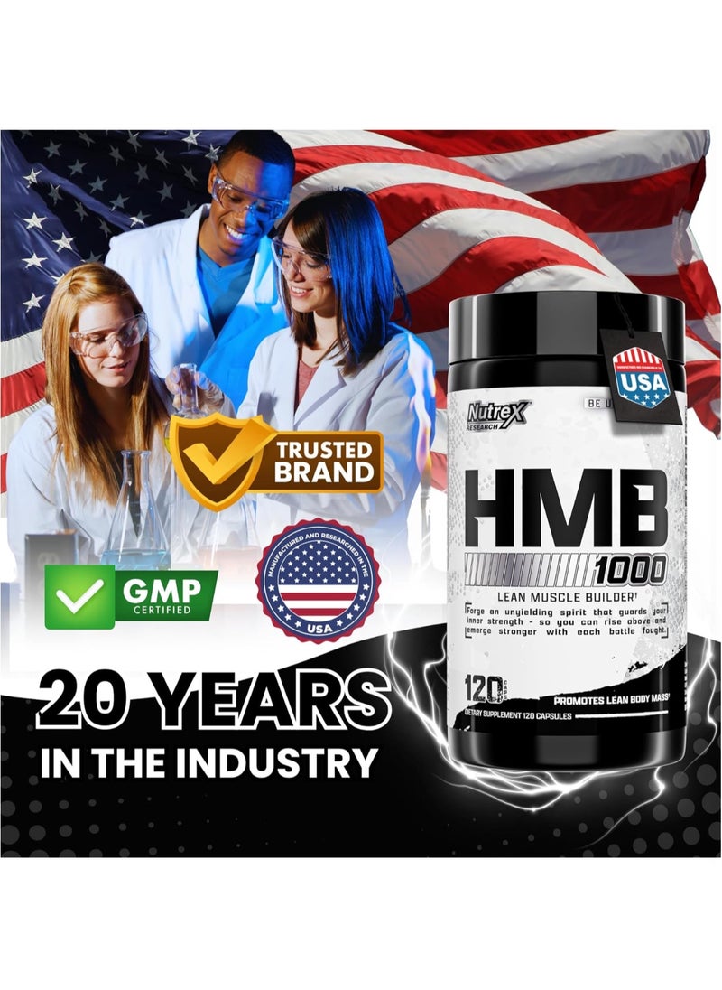 Nutrex Research HMB 1000 Muscle Protector And Size Enhancer 120 Capsules  - Image 4