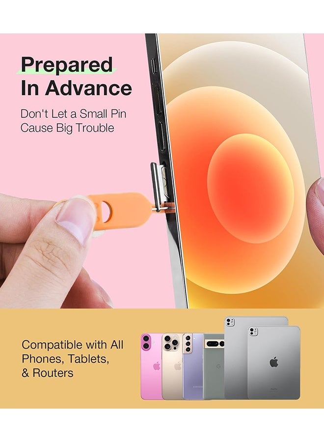 Wffo 6 Pieces Sim Card Removal Tool - Silicone Reusable SIM Card Holder - with Keychain Anti-Loss and Portable SIM Pin Ejector Case for All Phones, Tablets and Electronics - Image 4