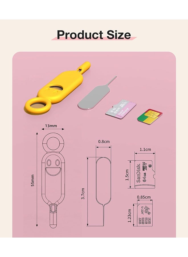 Wffo 6 Pieces Sim Card Removal Tool - Silicone Reusable SIM Card Holder - with Keychain Anti-Loss and Portable SIM Pin Ejector Case for All Phones, Tablets and Electronics - Image 2