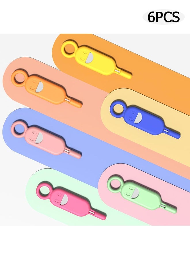 Wffo 6 Pieces Sim Card Removal Tool - Silicone Reusable SIM Card Holder - with Keychain Anti-Loss and Portable SIM Pin Ejector Case for All Phones, Tablets and Electronics - Image 1