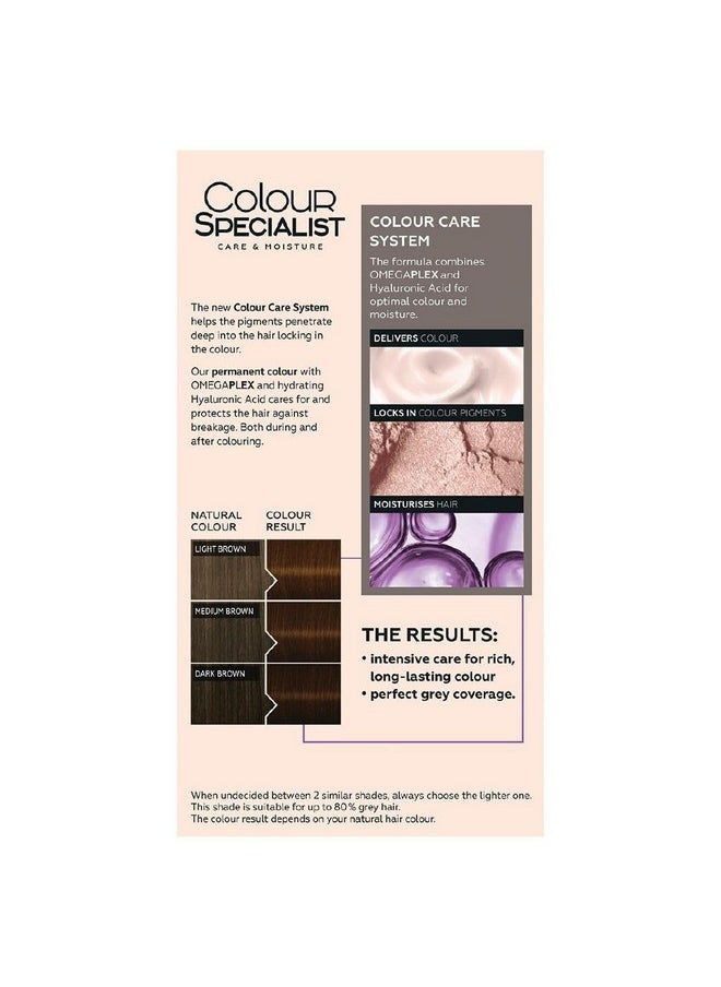 شوارزكوف - صبغة الشعر الدائمة Schwarzkopf Colour Specialist، أول صبغة شعر منزلية بتقنية Omegaplex المضادة للتكسر، مدعمة بحمض الهيالورونيك لشعر أكثر لمعانًا، 5.65 بني شوكولاتة، 165 مل - Image 1