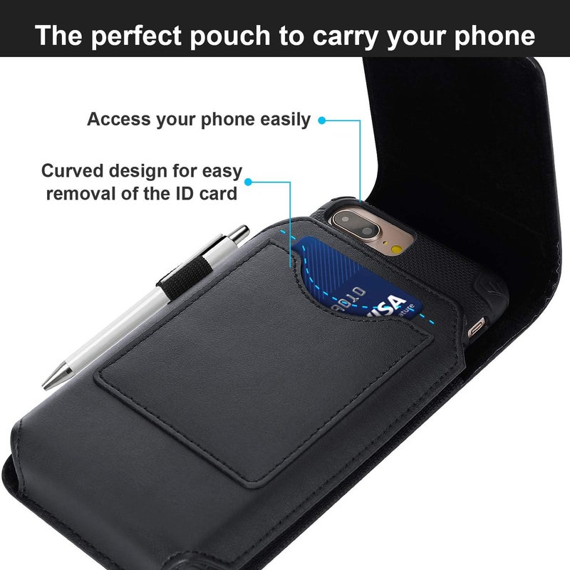 BECPLT Phone Holster for iPhone Air 17 Pro Max 16/15/14/13/12/11 Pro Max Leather Belt Case 360 Rotating Pouch Holster Belt Clip Case for iPhone Xs Max 8 Plus 7 Plus 6s+ 6+ Galaxy S25+ S24+ S23+ S22+ - Image 5