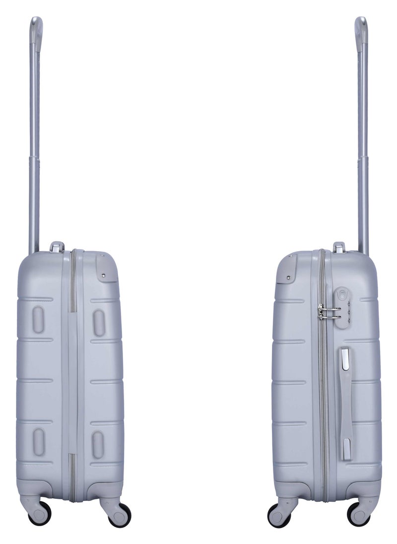 SENATOR - Hard Case Travel Bag Cabin Luggage Trolley ABS Lightweight Suitcase with 4 Spinner Wheels A1012 Silver - Image 1