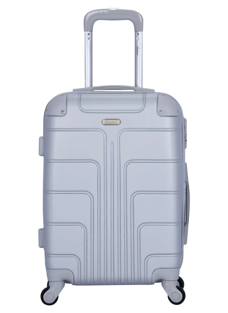سيناتور Hard Case Travel Bag Cabin Luggage Trolley ABS Lightweight Suitcase with 4 Spinner Wheels A1012 Silver