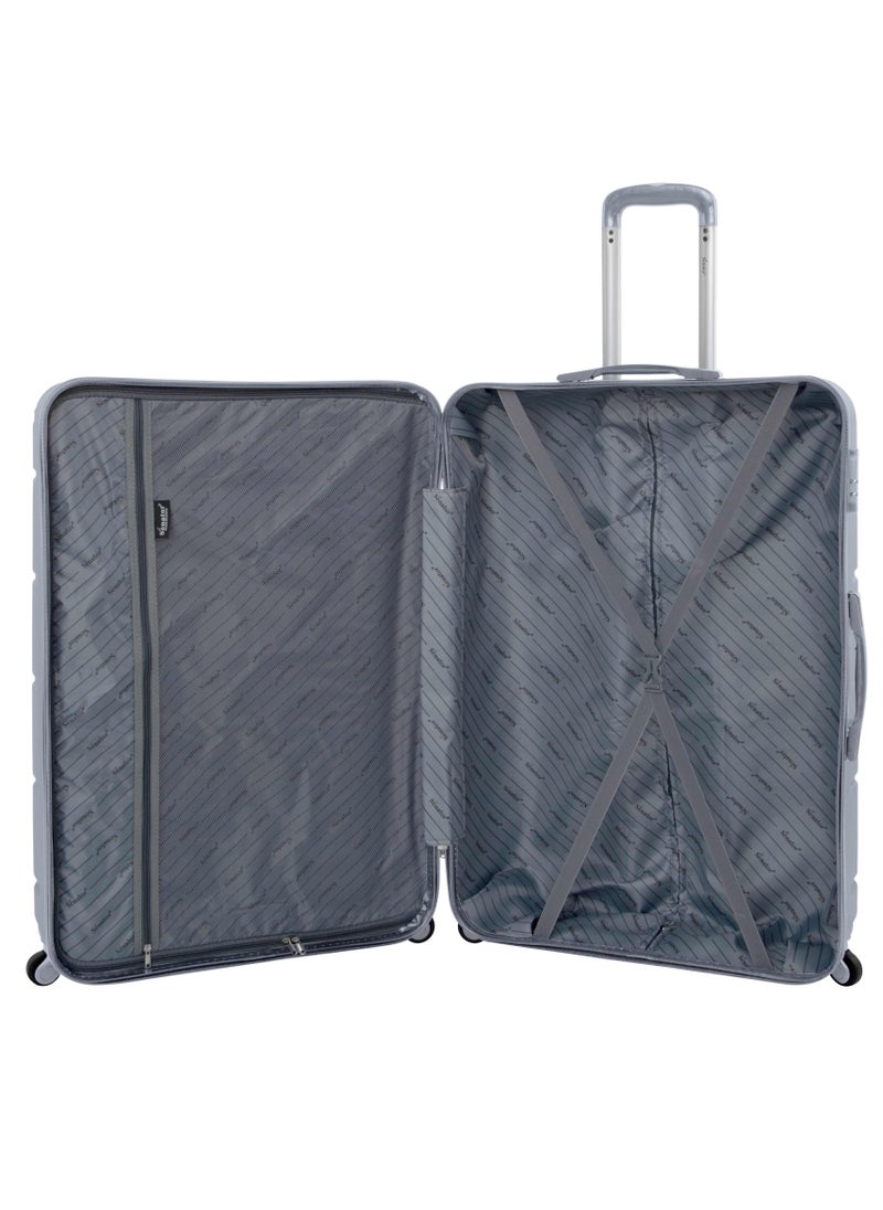 SENATOR - Hard Case Travel Bag Cabin Luggage Trolley ABS Lightweight Suitcase with 4 Spinner Wheels A1012 Silver - Image 1