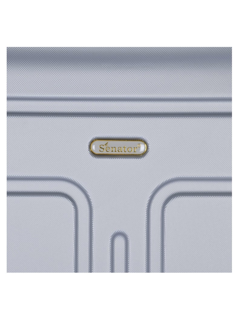 SENATOR - Hard Case Travel Bag Cabin Luggage Trolley ABS Lightweight Suitcase with 4 Spinner Wheels A1012 Silver - Image 1