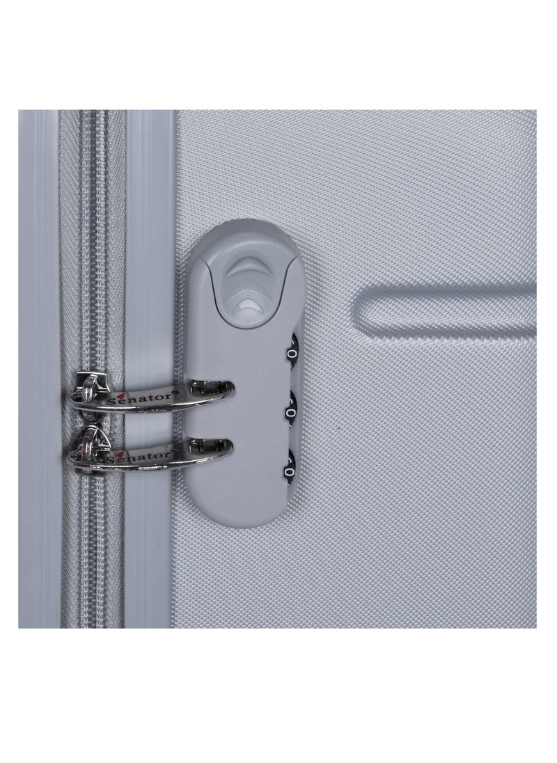 SENATOR - Hard Case Travel Bag Cabin Luggage Trolley ABS Lightweight Suitcase with 4 Spinner Wheels A1012 Silver - Image 1