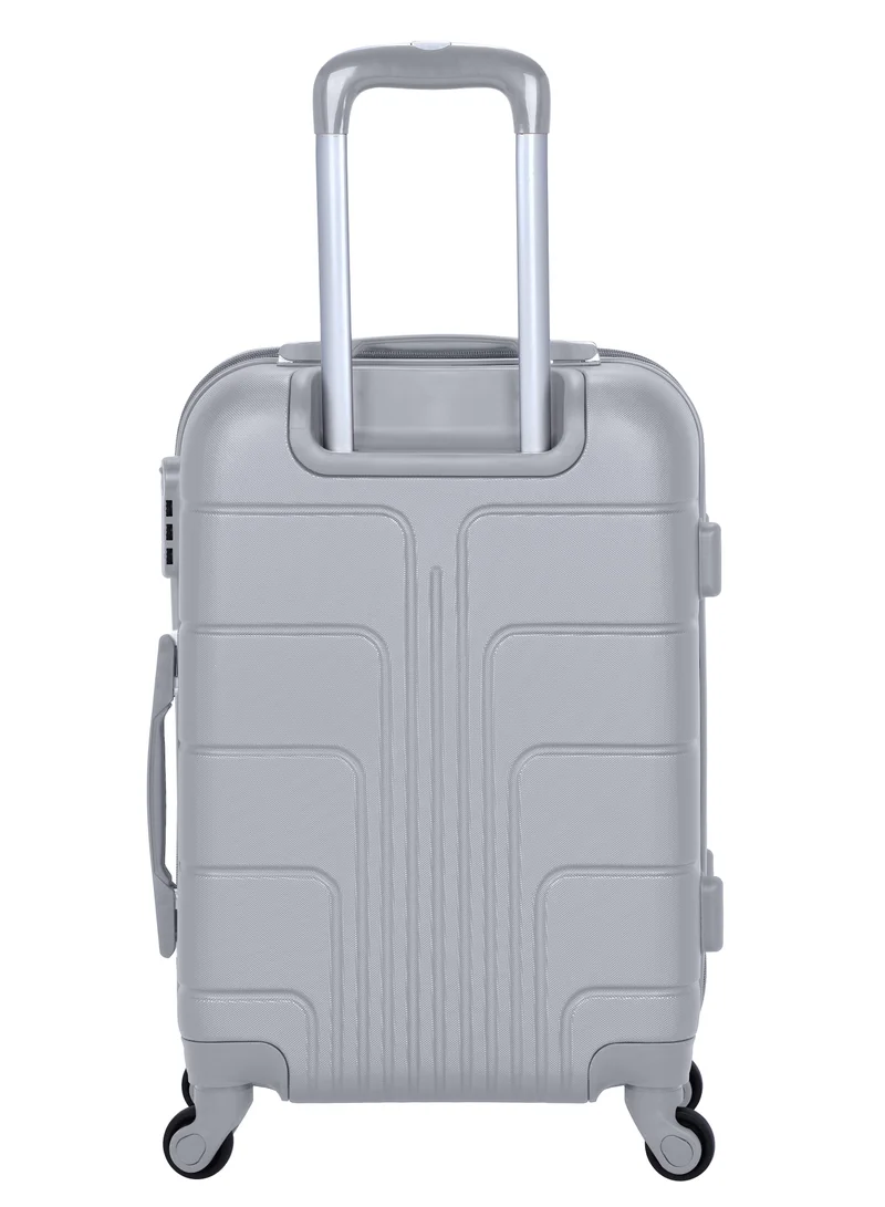 SENATOR Silver Hard Case Travel Bag Cabin Luggage Trolley ABS Lightweight Suitcase with 4 Spinner Wheels A1012 Silver  | Best Price UAE