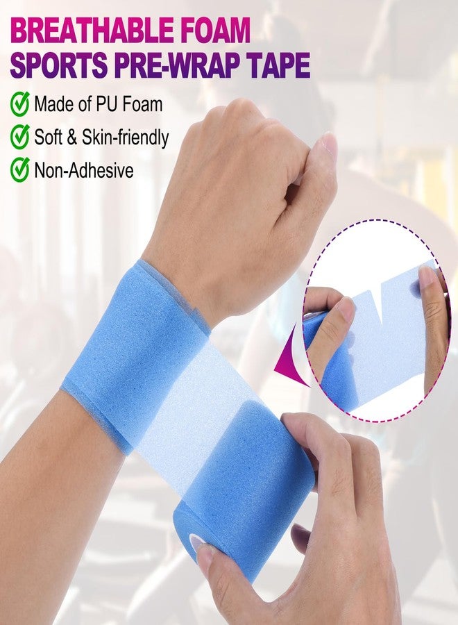PATIKIL 12 Pack Foam Sports Pre-Wrap Athletic Tape Sports Elastic Wrap 10 Yard Breathable Bandage Rolls Tennis Racquet Grip Tape Cushion Wrap for Hair Ankles Wrist, 12 Colors - Image 3