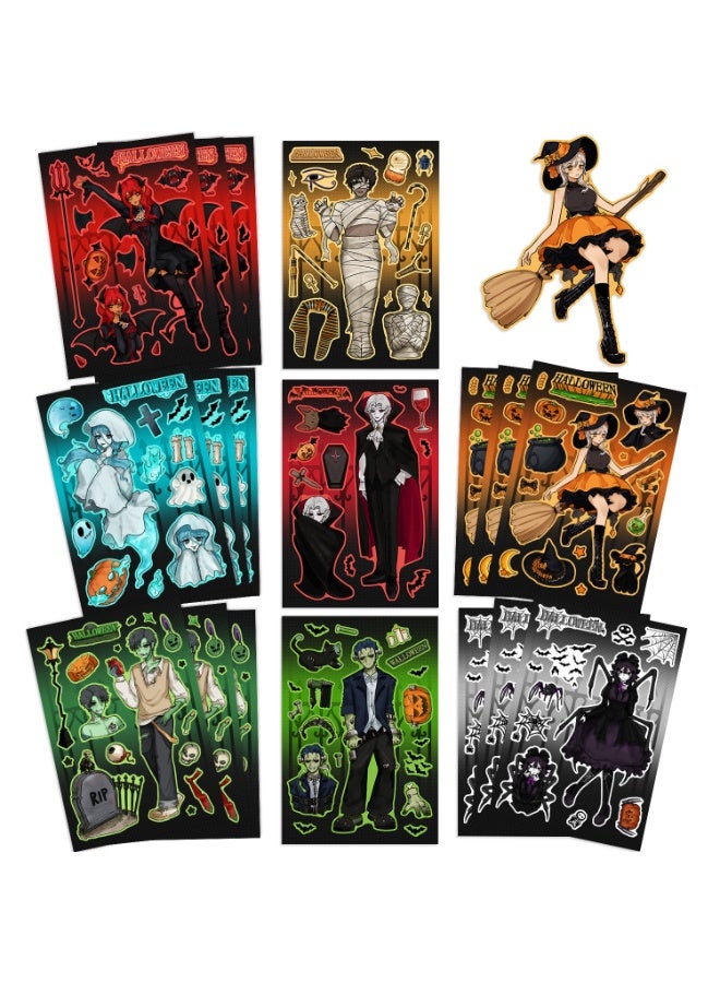 NIBEMINENT 8 Pcs Cartoon Strange Ghost Deco Kit Waterproof Stickers, High Definition Printing Bright Colors, Suitable for Laptop Skateboard Luggage Water Bottle Guitar DIY - Image 3