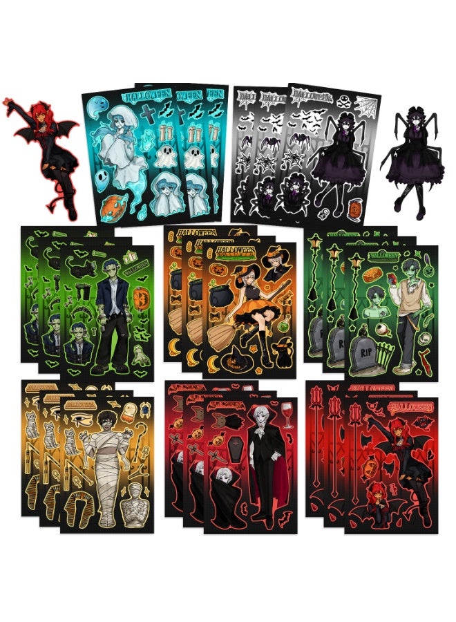 NIBEMINENT 8 Pcs Cartoon Strange Ghost Deco Kit Waterproof Stickers, High Definition Printing Bright Colors, Suitable for Laptop Skateboard Luggage Water Bottle Guitar DIY - Image 2