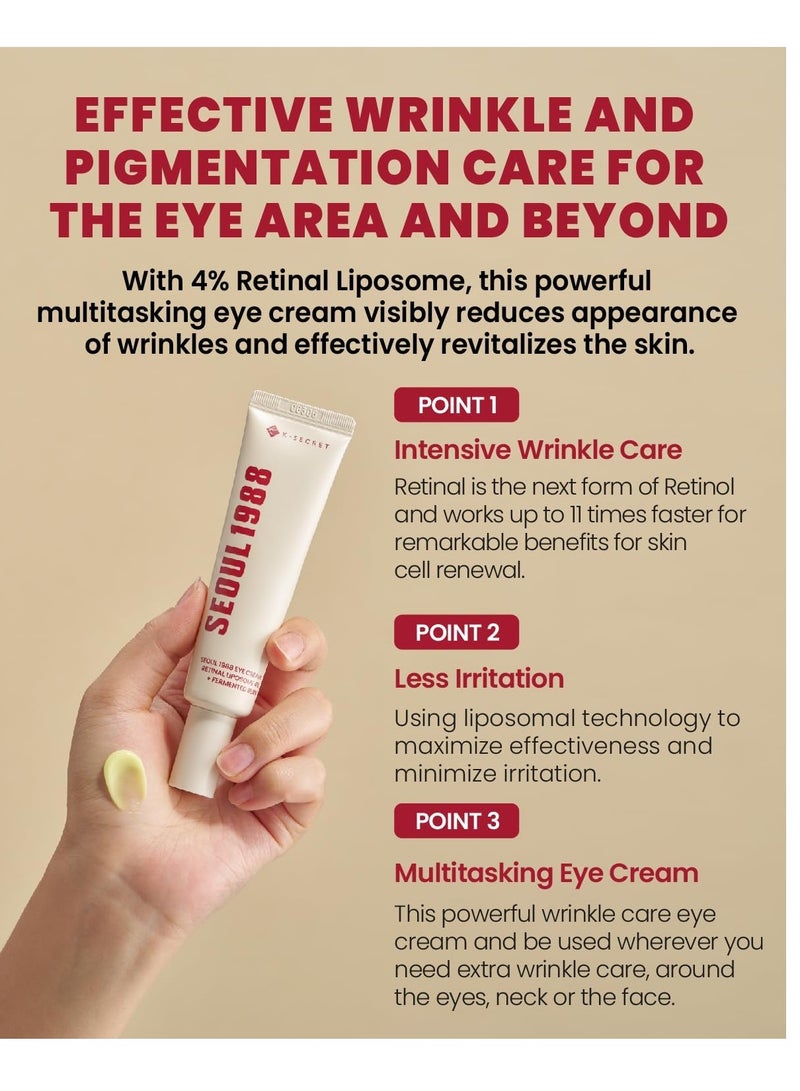 K-SECRET K-SECRET SEOUL 1988 Eye Cream : Retinal Liposome 4% + Fermented Bean - Image 3