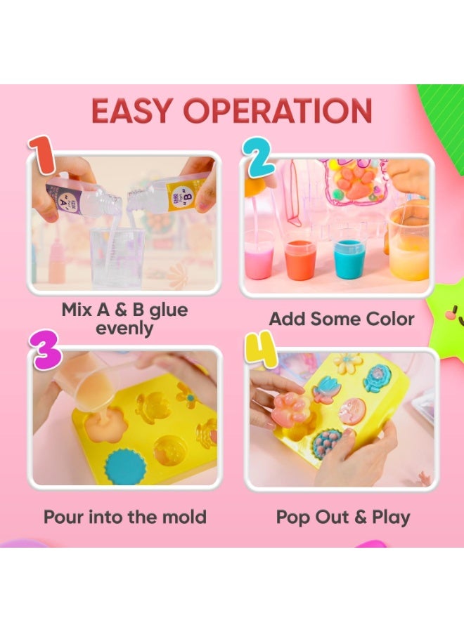 Taba DIY Squishy Making Kit for Kids - Create Your Own Cat Paw & Animal Sensory Fidget Toys, Non-Toxic Gels & Molds, Ages 3+ - Image 1