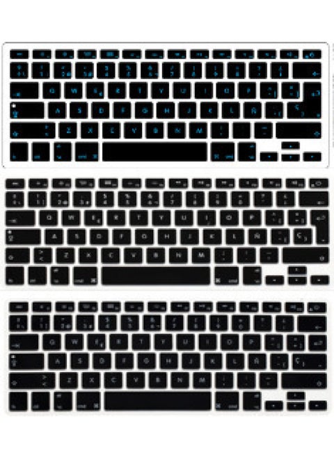 Apple Keyboard Film Apple Macbook 13.0/15inch AIR PRO Notebook Spanish Keyboard Film-Color:White Blue-Size:Cardboard + OPP Packaging