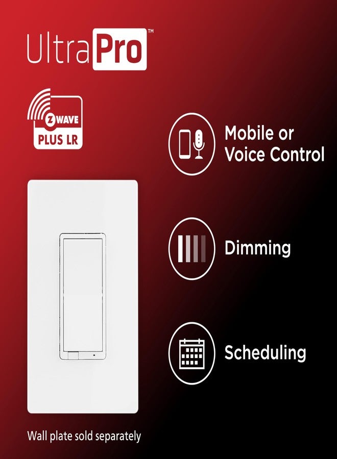 الترا برو مُخفِّت إضاءة UltraPro 800 Series Z-Wave، طويل المدى 800LR، ثلاثي الاتجاهات مباشر (لا حاجة لمفتاح إضافي)، يتطلب وحدة تحكم ذكية، متوافق مع Alexa وGoogle Home، 76602 - Image 5