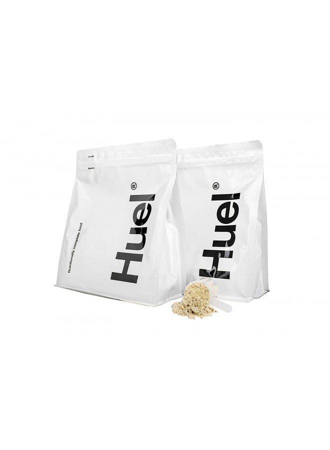Huel Huel Vanilla Flavor Nutritionally Complete Food Powder - 100% Vegan Powdered Meal (2 Pouches - 7.7lb - 28 meals) 
