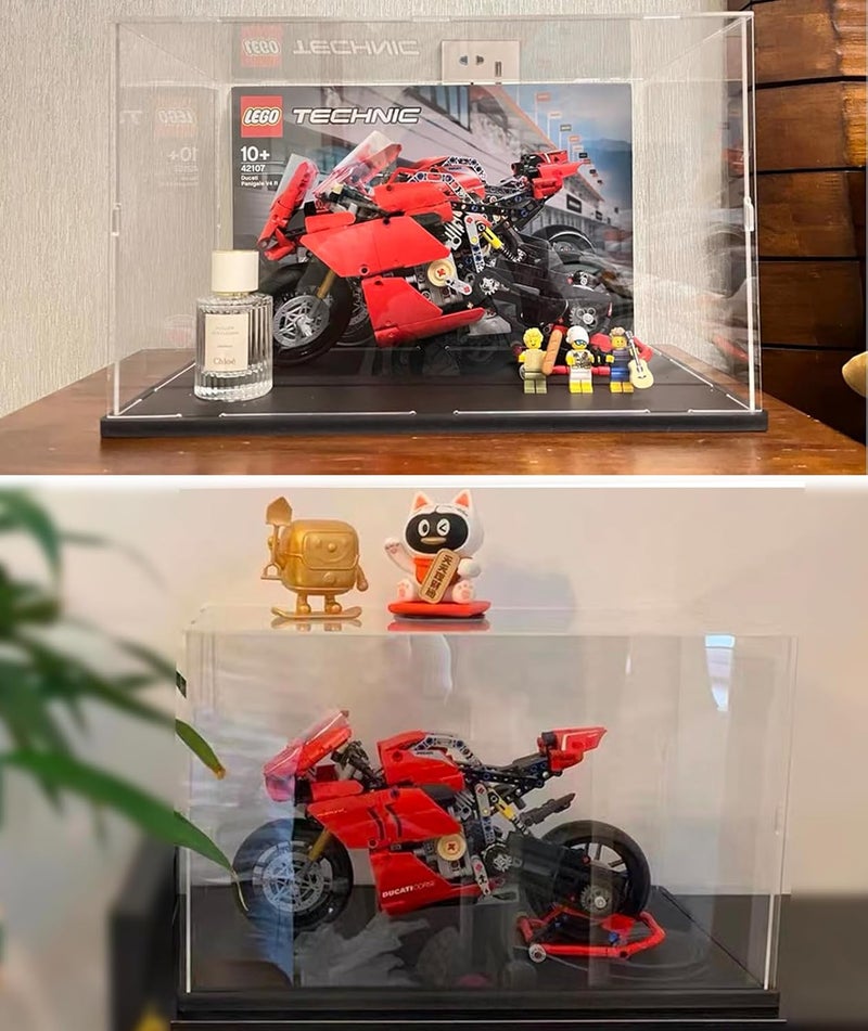 إليبيور حاوية عرض أكريليك لتماثيل الحركة Lego و Funko Pop وعرض المنحوتات، حامل عرض شفاف للمجموعات، صندوق عرض مضاد للغبار لتخزين الألعاب 【أسود، 40 × 20 × 25 سم】 - Image 4