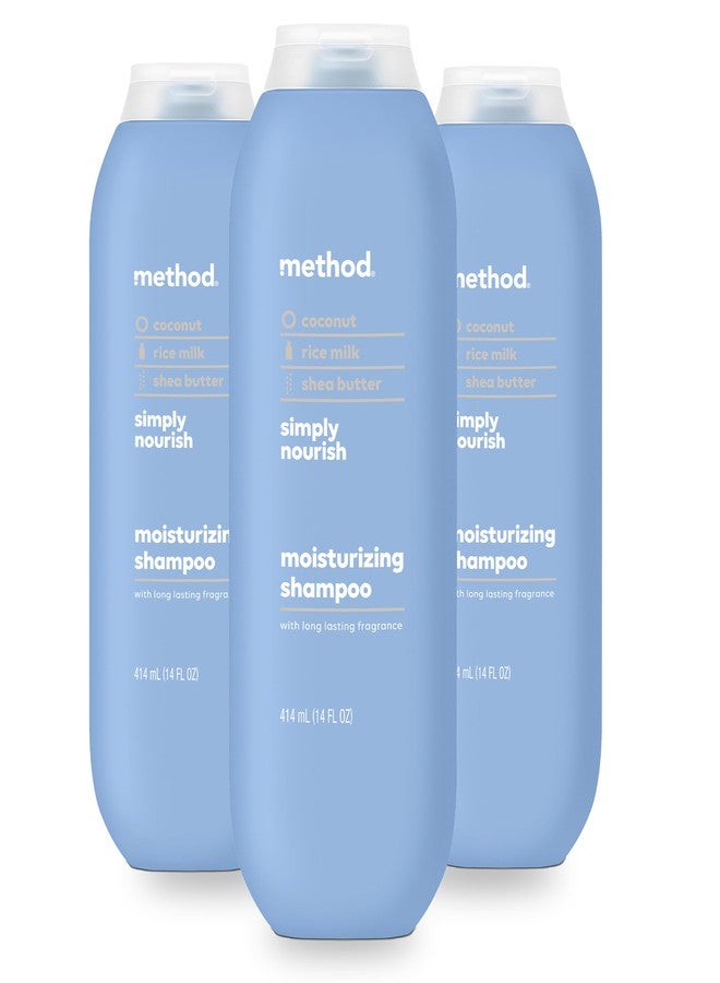 Method Moisturizing Shampoo, Simply Nourish - Hydrates and Revives Dry Hair, Safe for Color-Treated Hair – Sulfate Free and Cruelty Free - 14 oz, Pack of 3 - Image 1