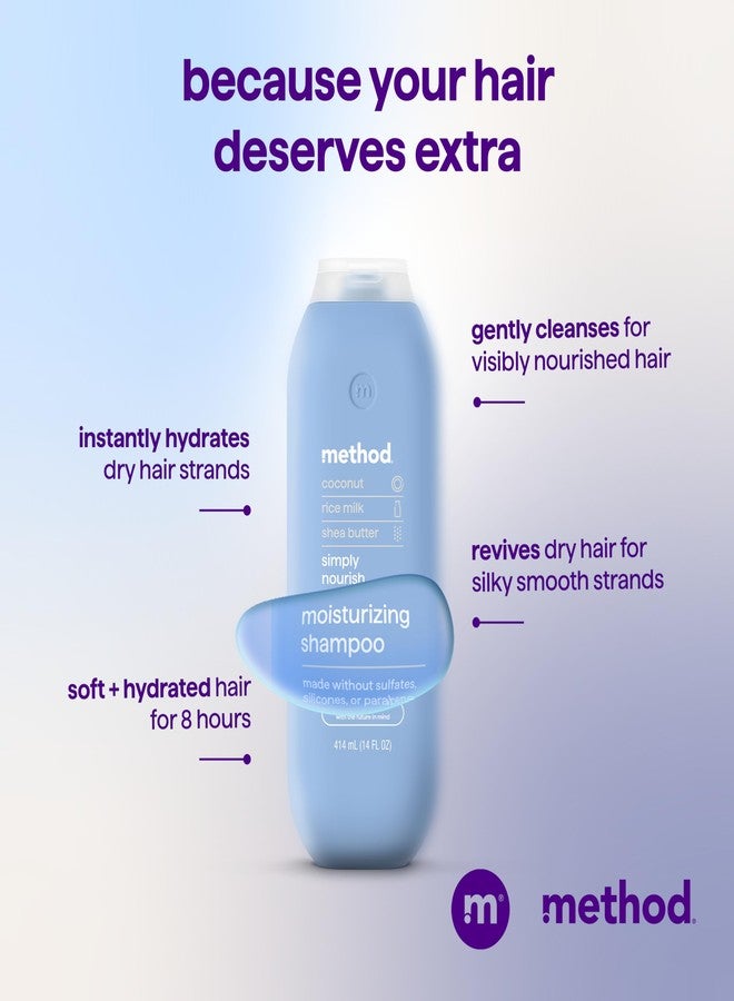 Method Moisturizing Shampoo, Simply Nourish - Hydrates and Revives Dry Hair, Safe for Color-Treated Hair – Sulfate Free and Cruelty Free - 14 oz, Pack of 3 - Image 4