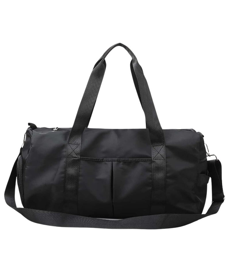 Glowic® Travel Duffle Bag for Men & Women – Gym Bag with Shoe Compartment, Waterproof Sports Bag, Lightweight Carry On Luggage, Fitness Duffel (D-Black) - Image 1