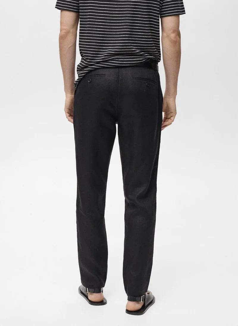 Mango Man Slim-fit 100% linen trousers