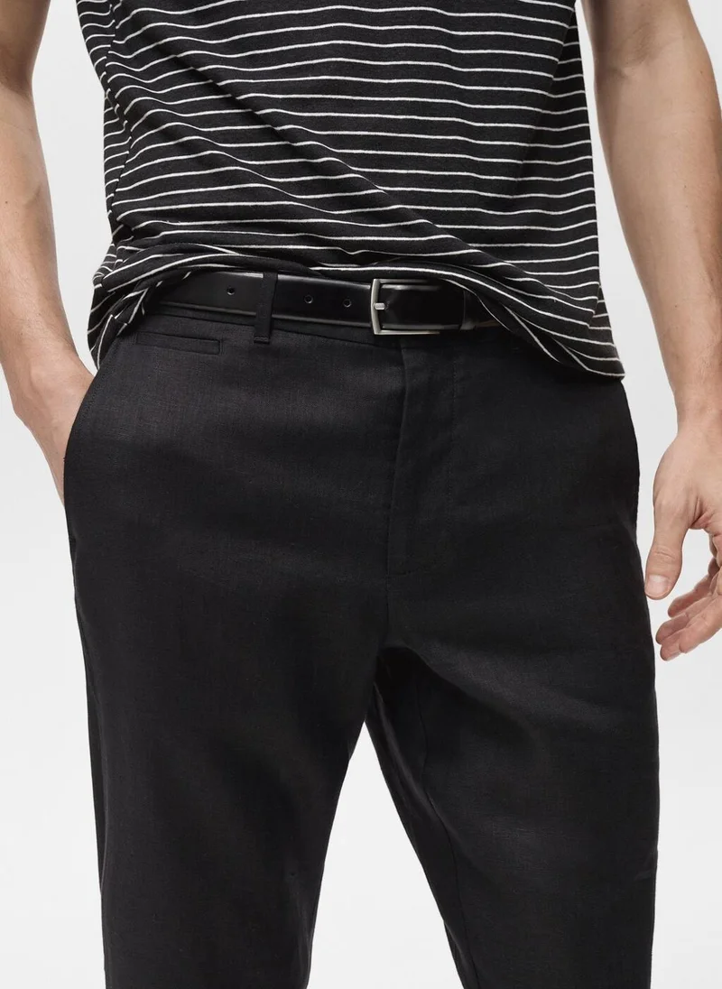 Mango Man Slim-fit 100% linen trousers