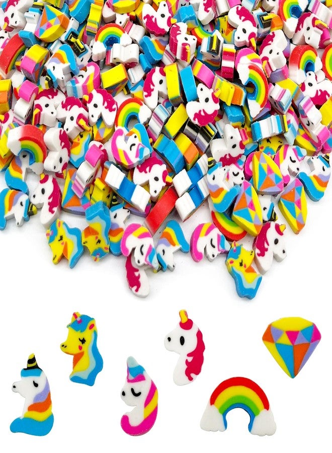 ZAKVOOR 300 Pieces Rainbow Mini Erasers, Assortment Novelty Pencil Erasers Bulk for Party Favor Rewards Prizes Gift