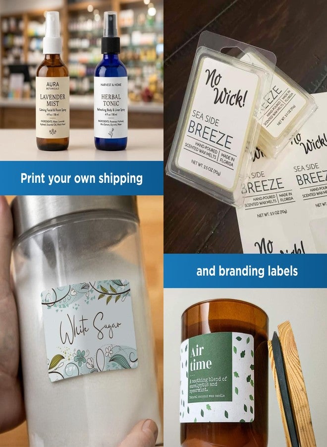 Online Labels ملصقات مستطيلة 3 × 2 - دائمة، بيضاء غير لامعة - ملصقات للشمع المذاب، والصابون، والعناوين - عبوة من 100 ملصق، 10 أوراق - طابعات نفث الحبر/الليزر - ملصقات عبر الإنترنت - Image 3