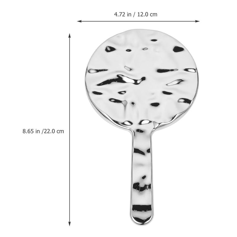 Handheld Vanity Mirror Silver Electroplated Medium Size 12x22x1.2cm Portable Makeup Mirror For Women Decorative Personal Care Accessory For Travel And Daily Use - Image 3