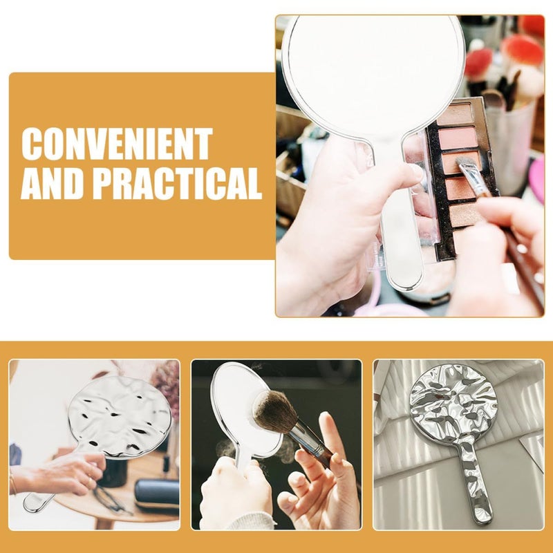 Handheld Vanity Mirror Silver Electroplated Medium Size 12x22x1.2cm Portable Makeup Mirror For Women Decorative Personal Care Accessory For Travel And Daily Use - Image 5