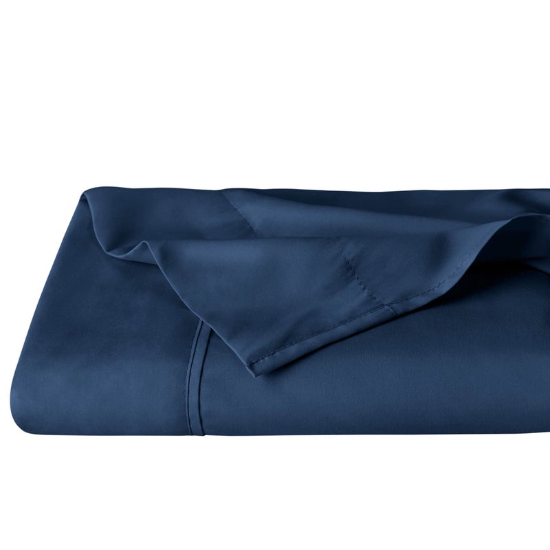 Bare Home Bare Home King Flat Sheet  Premium 1800 UltraSoft Top Sheet  Hotel Luxury  Double Brushed  Easy Care  1 King Flat Sheet Only King Dark Blue 