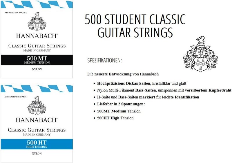 Hannabach 500HT High Tension Strings for Classic Guitar Set - Image 3