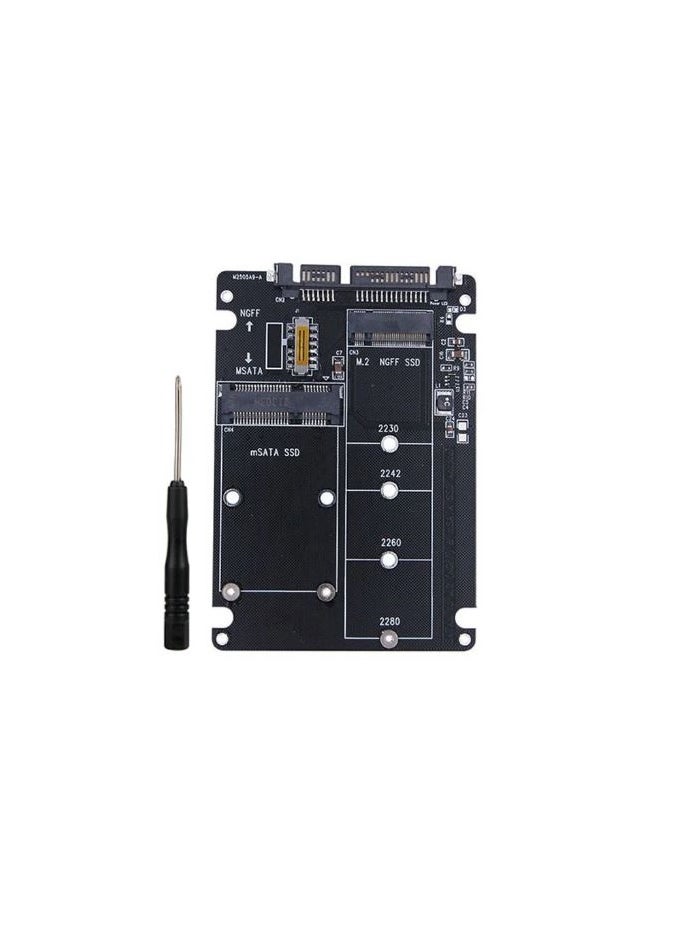 Generic - Adapter SSD M2 mSATA Adapter M2 SATA SSD mSATA SSD to SATA3.0 6Gbps Board 2.5" SATA to M2 Converter M.2 to SATA Riser for Laptop - Image 1