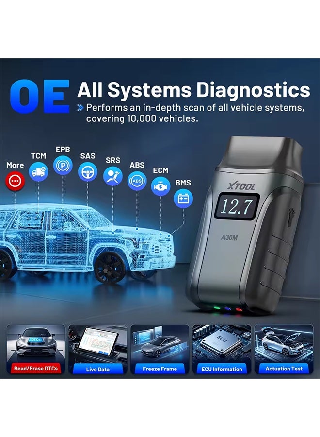 XTOOL Anyscan A30M Bluetooth OBD2 Scanner Car Diagnostic Tools 26+ Reset Service Code Reader CANFD Protocol - Image 3