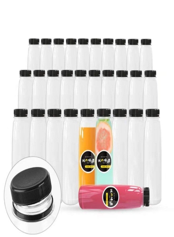 Holotap 54 Pack 7OZ Plastic Bottles with Caps, Empty PET Disposable Plastic Juice Bottles Bulk for Liquids with Black Tamper Evident Lids (7 OZ, Black) - Image 1