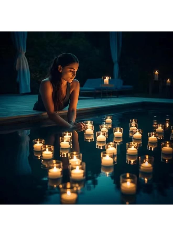 The Bros أضواء بركة عائمة، 20 قطعة أضواء شمعة عائمة مقاومة للماء لبركة السباحة، أضواء LED متوهجة خارجية للشاطئ والحديقة والفناء والعشب وحوض الاستحمام الساخن وزينة عيد الميلاد (أبيض دافئ) - Image 1