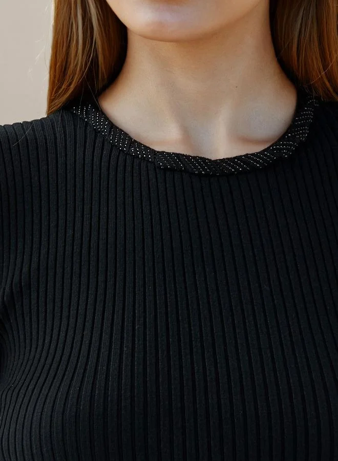 Iconic Black Iconic Ribbed Sleeveless Top for Women | Best Price UAE