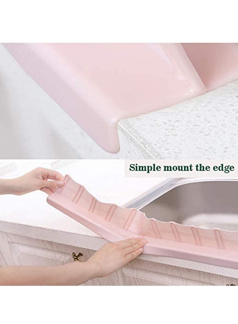 Y&D Sink Splash Guard, Food Grade Silicone Water Guard Baffle Board with Suction Cup, Proof Retaining Plate Sucker for Washing Dish Kitchen Bathroom Basin, 2PCS (green+pink) - Image 4