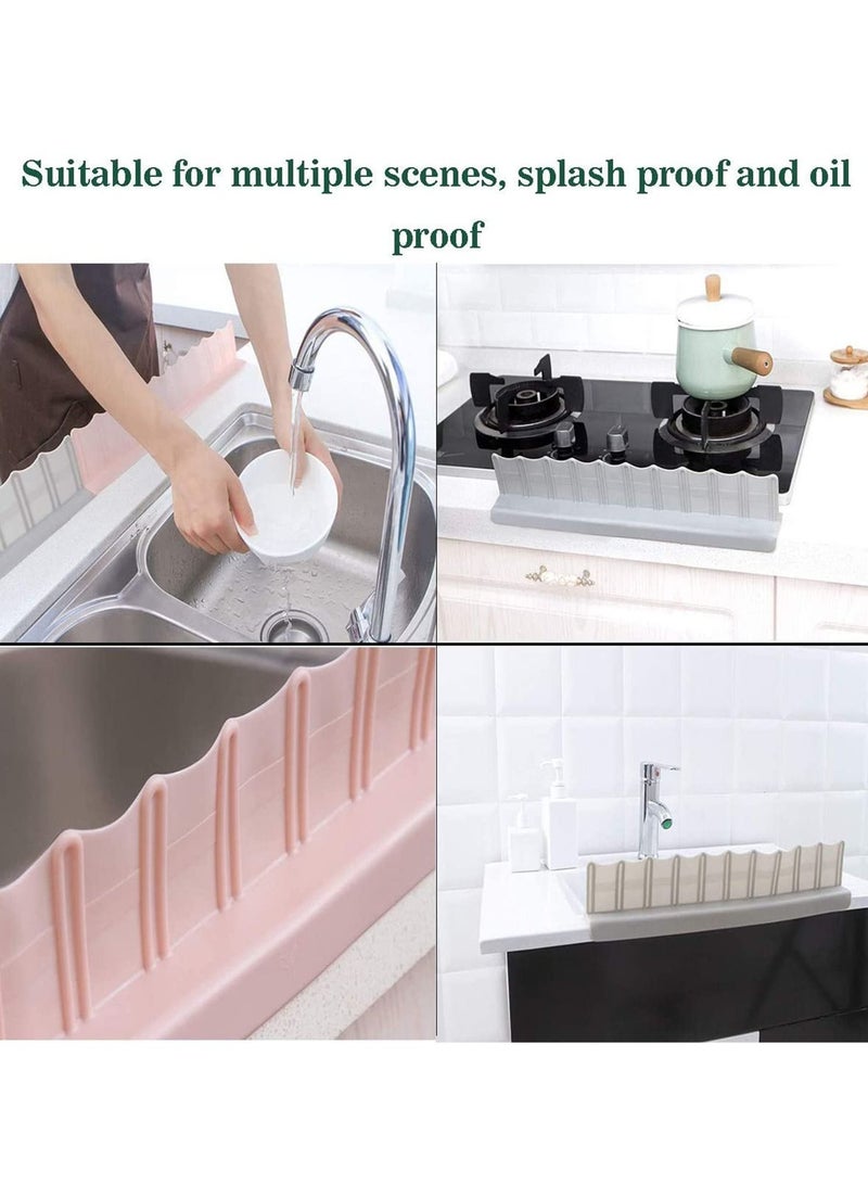 Y&D Sink Splash Guard, Food Grade Silicone Water Guard Baffle Board with Suction Cup, Proof Retaining Plate Sucker for Washing Dish Kitchen Bathroom Basin, 2PCS (green+pink) - Image 5