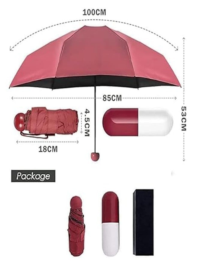 Packcy Foldable Pocket Capsule Compact Travel Umbrella - Lightweight Anti-UV Mini Pill Umbrella with Protective Case for Women, Men & Kids - Image 2
