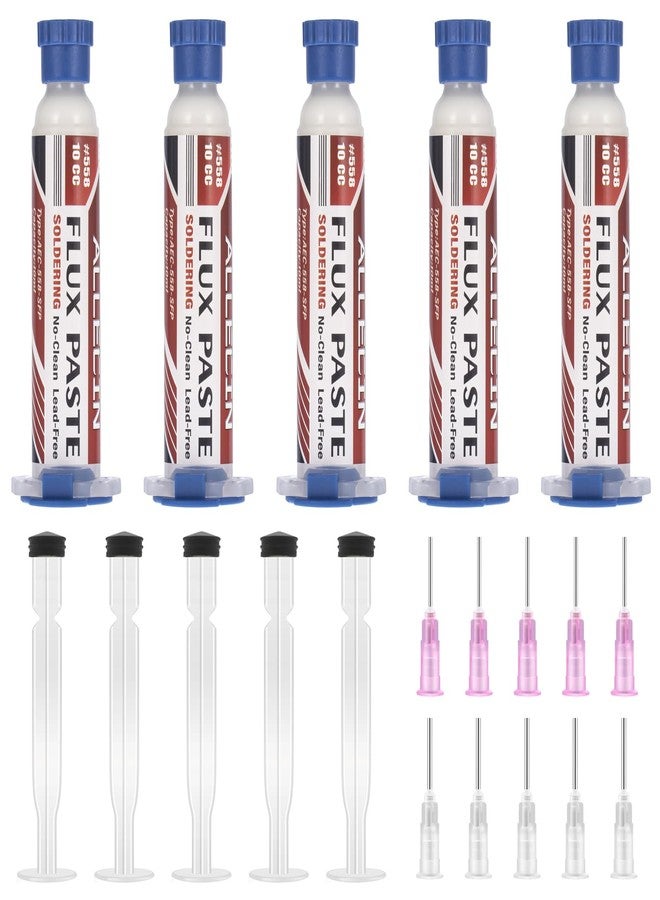 ALLECIN Pack of 5 Flux Soldering 10 ml No Clean Solder Flux Paste 10CC Rosin Solder Lead Free No Cleaning Flux Paste Solder AEC-558-SFP Solder Paste Flux - Image 1