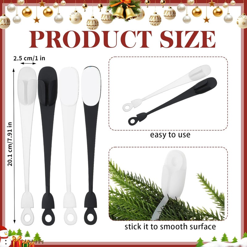 Fiada 12 Pcs Christmas Garland Hanger for Mantle Cord Bundlers Cord Organizer for Appliances, Self Adhesive Kitchen Sticky Silicone Holder Organizer for Christmas Wreath Fireplace(Black,Clear) - Image 3