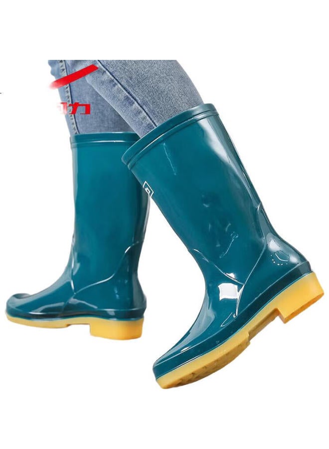 Warrior Women'S Rain Boots, Adult Waterproof Shoes, Rubber Shoes, Overshoes, Water Boots Hxl13-B, Dark Green Mid-Calf, Size 37 - Image 3