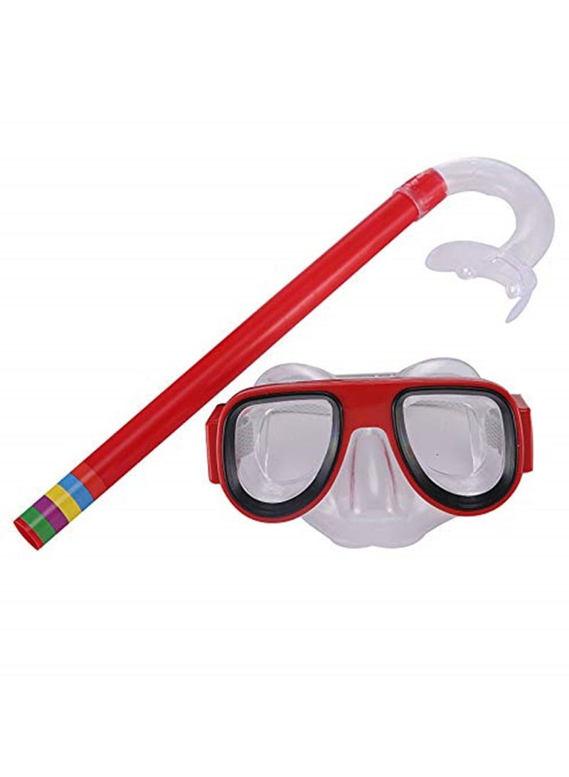 Kids Youth Water Sports Silicone Scuba Swimming Swim Diving Mask Snorkel Glasses Anti Fog Goggles Set (Red) - Image 1